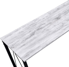 Enhance Your Workspace with Sturdy Writing Desk, Stylish Antique White and Black Design, Home Office