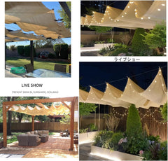 Retractable Wave Canopy pergola Cover,Outdoor Retractable Pergola with Sun Shade Canopy Patio,for Garden Porch Beach Pavilion Grill Gazebo Modern Yard Grape Trellis(W1.7*L3m/W5.57*L9.84ft)