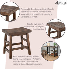 Pomona 32-Inch Compact Writing Desk with Solid Wood Top and Metal Frame – Rustic Industrial Style Small Home Office Desk with Durable Lacquer Finish and Floor Levelers by Alaterre Furniture (Natural)