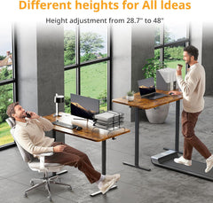 Simple Deluxe Electric Standing Desk, Adjustable Height Stand up Desks, 24x48 Inches Sit Stand Home Office Desk with Cable Management, 3 Memory Preset Adjustable Height Desks, Natural