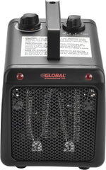 Global Industrial 1500/1000W Portable Heater With Adjustable Thermostat, Steel, 120V, Black