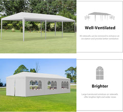 HomGarden 10'x10' Outdoor Canopy Tent Patio Camping Gazebo Storage Shelter Pavilion Cater Party Wedding BBQ Events Tent w/Removable Sidewalls