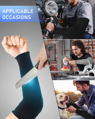 Geyoga 2 Pairs Arm Sleeves Guards Cut Resistant ANSI A6 Arm Protectors for Thin Skin and Bruising Garden Work Protective Sleeves for Farmer Gardening Men Women