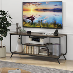 TV Stands for Living Room: Entertainment Center TV Stand for 50 55 inch TV LED TV Stand for Bedroom Television Stands TV Console Table with Metal Frame - Media Console Charging Station