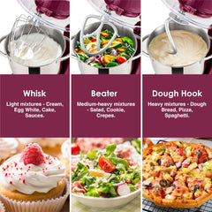 Kitchen in the box Stand Mixer, 4.5QT+5QT Two bowls Electric Food Mixer, 10 Speeds Kitchen Mixer for Daily Use with Egg Whisk,Dough Hook,Flat Beater (Blue) (Renewed)