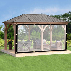 Transparent Tarpaulin Waterproof Fold Vinyl Sheeting Easy to Install Clear Curtain Pergola, for Gazebo, Courtyard, Can be Customized (Color : Clear, Size : 4x5m/13.2x16.5ft)