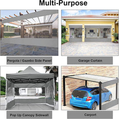 Outdoor Patio Curtain with Grommet Side Cover Pergola 0.5mm Transparent Gazebo Curtain for Garden Patio Gazebo, Customizable (Color : Black, Size : 3x2m/9.8x6.6ft)