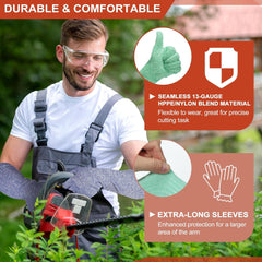 MECCANIXITY Cut Resistant Sleeves with Glove, Arm Protection Sleeve Farmer Gardening Sleeves for Welding, Farming