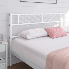 Yaheetech Twin Size Platform Bed Frame with Arrow Design Headboard, 13 Inches Metal Mattress Foundation for Storage, No Box Spring Needed, Easy Assembly, Modern, Black