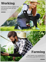 Ramede 2 Pairs Cut Resistant Sleeves Protective Arm Protectors with Adjustable Strap Forearm Sleeves for Men Women