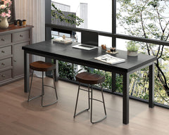 55 Inch Large Computer Desk, Modern Office Desk with Adjustable Feet, Gaming Desk with Deep Desktop, Study Writing Table for Home Office, Work from Home, Easy Assembly, Black