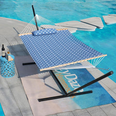 12 FT Double Quilted Fabric Hammock Dark Cream