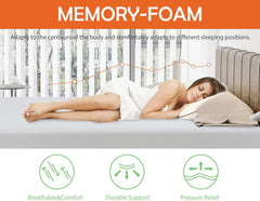 Green Tea Full Size Mattress, 8 Inch Gel Memory Foam Cooling Pad, CertiPUR-US Certified for Kids/Adults, Bed-in-a-Box, Pressure Relieving