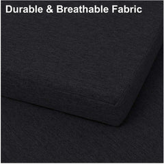 Chair Cushions for Kitchen Chairs - Dining Chair Pads with Ties, Non Slip Back, Removable Cover - 16" x 16.5", Black - U-Shape Seat Cushions