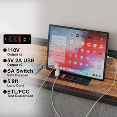 Full Bed Frame with Upholstered Headboard, Full Platform Bed with Charging Station, Metal Slats Support, No Box Spring Needed, Noise-Free, Easy Assemble (Light Grey, Full)