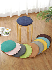 Chair Cushions Indoor Round Seat Cushions for Stools with Ties Corduroy Bar Stool Cushions Cover Tatami Cushion Pillow Kitchen, Home, Office Chair Pads (14 Inches, Deep Grey)