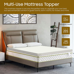Cool Gel Foam Topper, Adds Comfort to Mattress, Full Size, Yellow