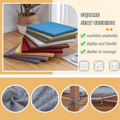 Chair/Stool Cushions Square - 14"x14", 16"x16", 18"x18" w/Ties Seat Pads for Dining/Garden/Office Chairs(C1,16x16x1in)