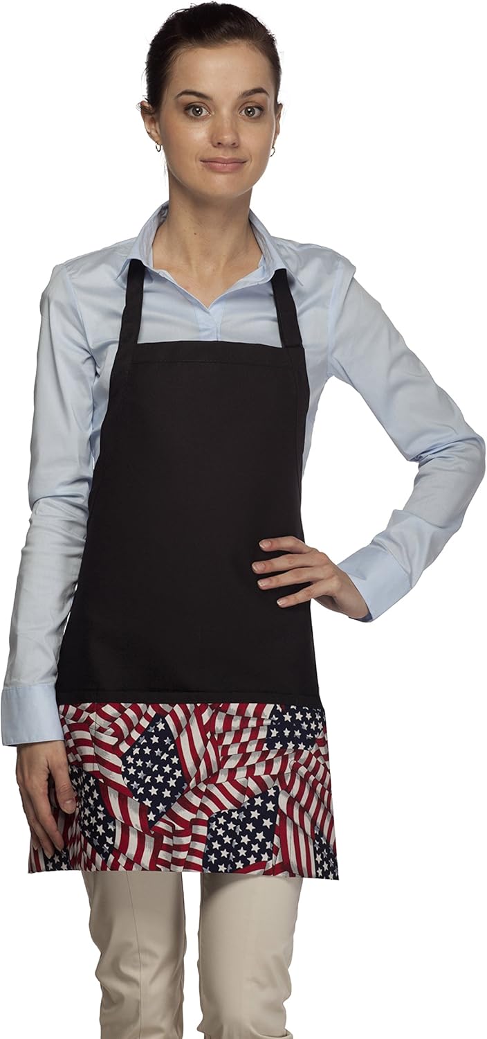 Averill's Sharper Uniforms Three Pocket American Flag Bib Apron (Set of 6)