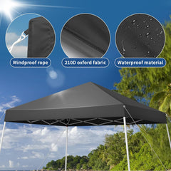 8 x 8 ft Pop Up Canopy Tent, Shade Canopy UV and Water Resistant, Portable Outdoor Gazebo with Carrying Bag Pop Up Tents for Parties and Camping 100 sq. ft. Shade Adjustable Height Dark Gray