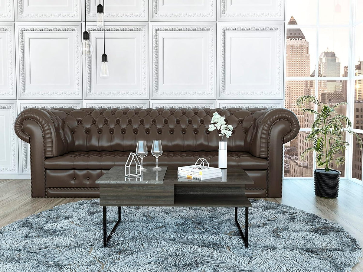 Lift Top Coffee Table, One Shelf,for Living Room,Office,Bedroom -Espresso/Onyx