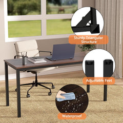 Computer Desk for Small Space,Modern Simple Laptop Desk,Computer Table Study Writing Desk for Home Office,Dining Room,Living Room (Dark Walnut, 63 * 31.5in)