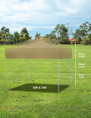 10x10 Pop-Up Canopy Tent – One-Button Instant Setup w/ 1 Sidewall, 3 Height Adjustments, Roller Bag & 4 Weight Bags | Portable Shelter for Beach, Parties, Sports, Deck & Garden