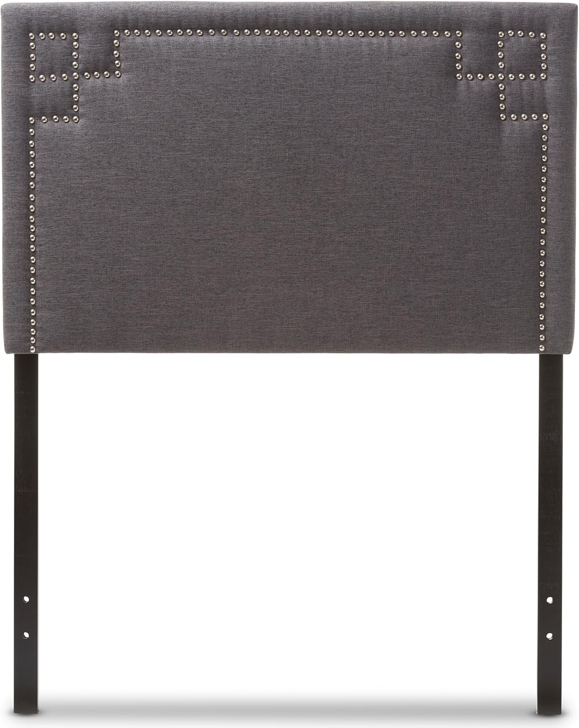 Baxton Studio Gallia Modern and Contemporary Dark Grey Fabric Upholstered Headboard, Twin