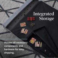 Lucid Mid-Rise Upholstered Headboard - Diamond Tufted - Padded Polyester - Adjustable Height from 34” to 46” - Easy Assembly - Bed Frame or Wall Mount - Sturdy - Charcoal - Twin / Twin XL Size