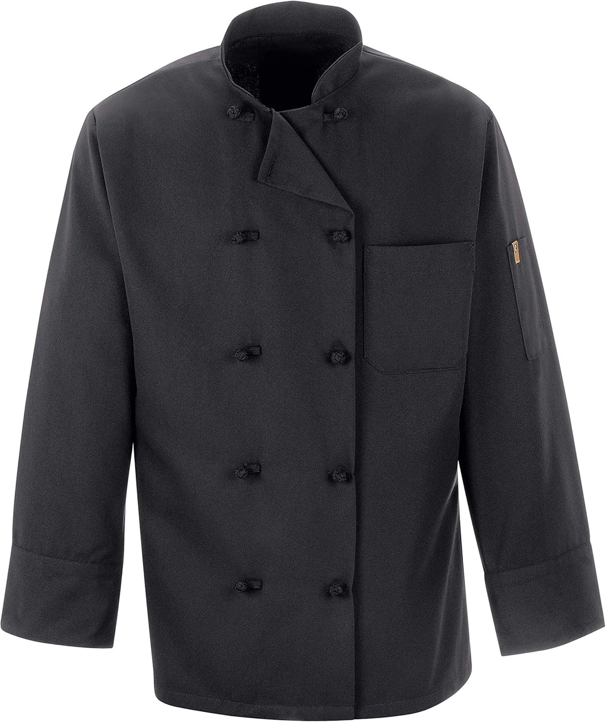 Chef Designs Men's Spun Poly Black Chef Coat