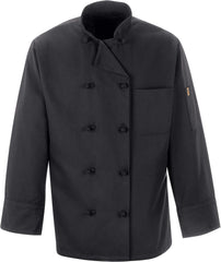 Chef Designs Men's Spun Poly Black Chef Coat