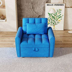 3 in 1 Convertible Folding Sofa, Modern Pull Out Single Couch Bed with Adjustable Back, Velvet Futon Sleeper Chair for Small Spaces Living Rooms Apartment Office (Dark Gray)