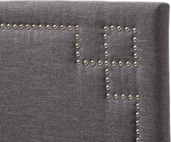Baxton Studio Gallia Modern and Contemporary Dark Grey Fabric Upholstered Headboard, Twin