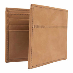 saddle leather bifold wallet