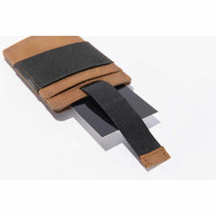 saddle leather front pocket wallet