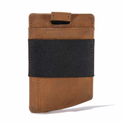 saddle leather front pocket wallet