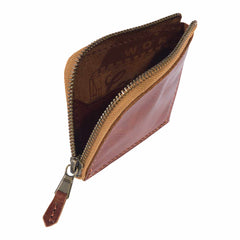 patina leather zipper wallet