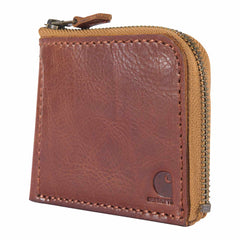 patina leather zipper wallet