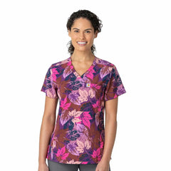 women's force tuck-in scrub print top