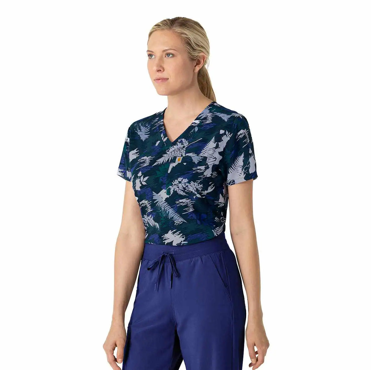 women's force tuck-in scrub print top
