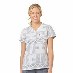 women's force tuck-in scrub print top