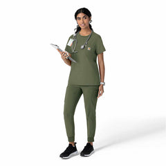 women's force cross-flex crew neck scrub top