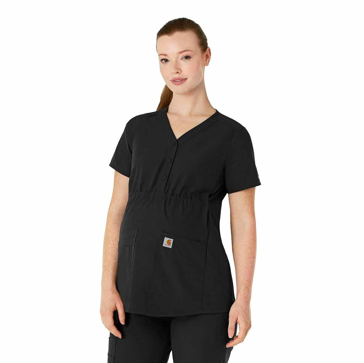 women's force essentials henley maternity scrub top