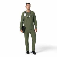 force cross-flex crew neck long sleeve scrub top