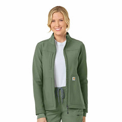 women's rugged flex® peak bonded fleece scrub jacket