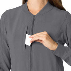 women's carhartt force® women's force cross-flex zip-front utility scrub jacket