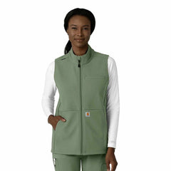 women's rugged flex® bonded fleece scrub vest