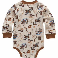 boys' long sleeve printed henley bodysuit (baby)