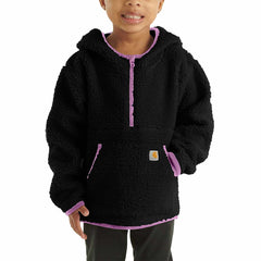 girls' long-sleeve fleece hooded half-zip sweatshirt (toddler/child/youth)