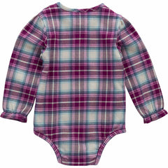 girls' long sleeve flannel ruffle sleeve bodysuit (baby)